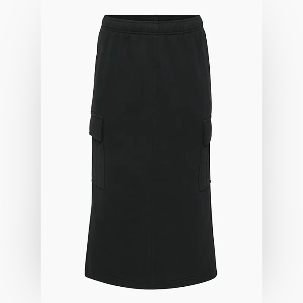 ARITZIA Terry Fleece Cargo MIDI Skirt, Black, size L